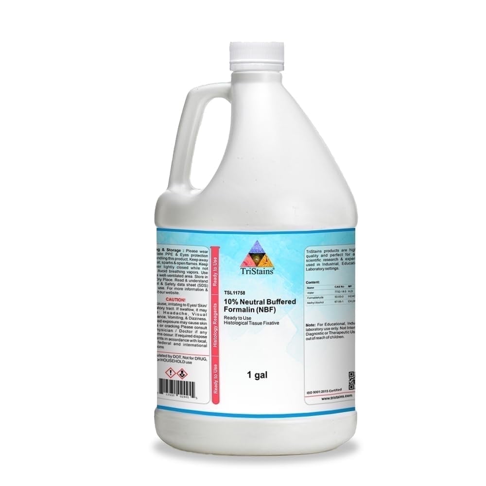 TriStains 10% Neutral Buffered Formalin (NBF) Ready-to-Use Chemical Solvent, 1Gal, New