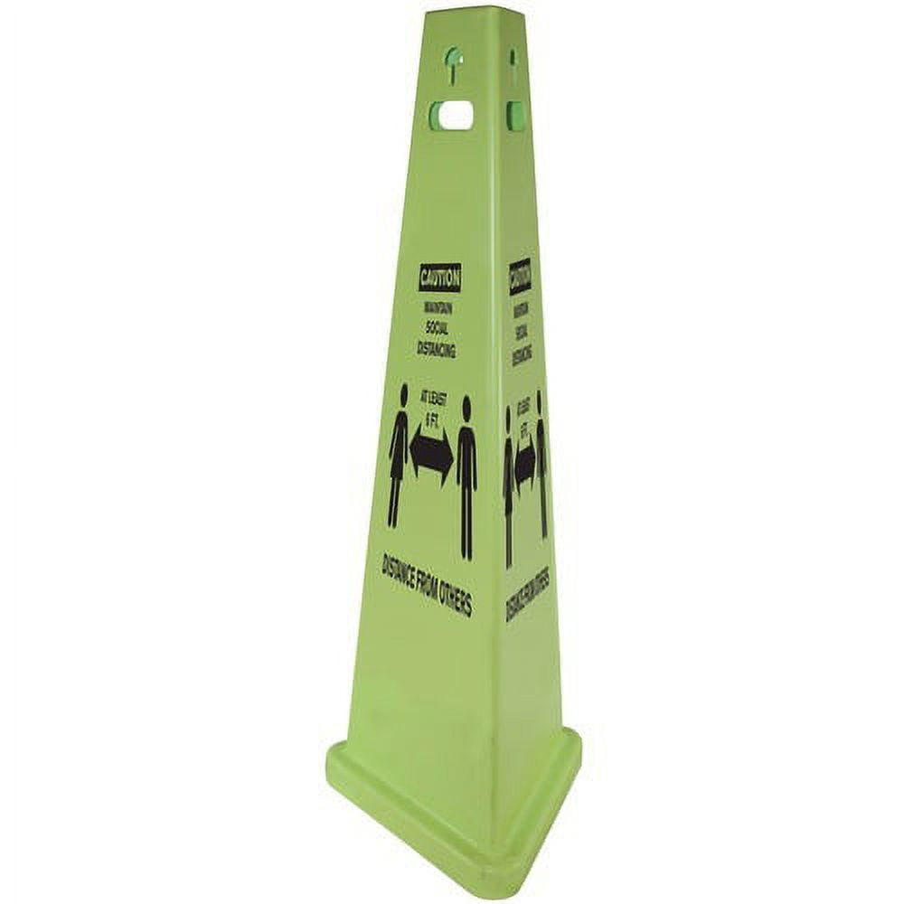 Impact TriVu Social Distancing 3 Sided Safety Cone - 3 / Carton - Caution Maintain Social Distancing, At Least 6 Ft Distance from Others Print/Message - 14.8 Impact TriVu Social Distancing 3 Sided Safety Cone - 3 / Carton - Caution Maintain Social Distancing, At Least 6 Ft Distance from Others Print/Message - 14.8