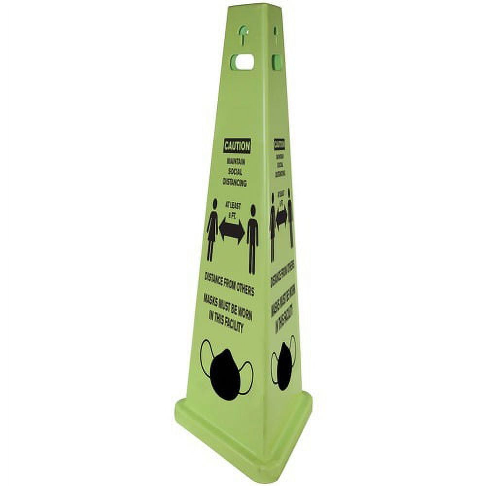 Impact TriVu Social Distancing 3 Sided Safety Cone - 3 / Carton - Caution Maintain Social Distancing, At Least 6 Ft Distance from Others Print/Message - 14.8 Impact TriVu Social Distancing 3 Sided Safety Cone - 3 / Carton - Caution Maintain Social Distancing, At Least 6 Ft Distance from Others Print/Message - 14.8
