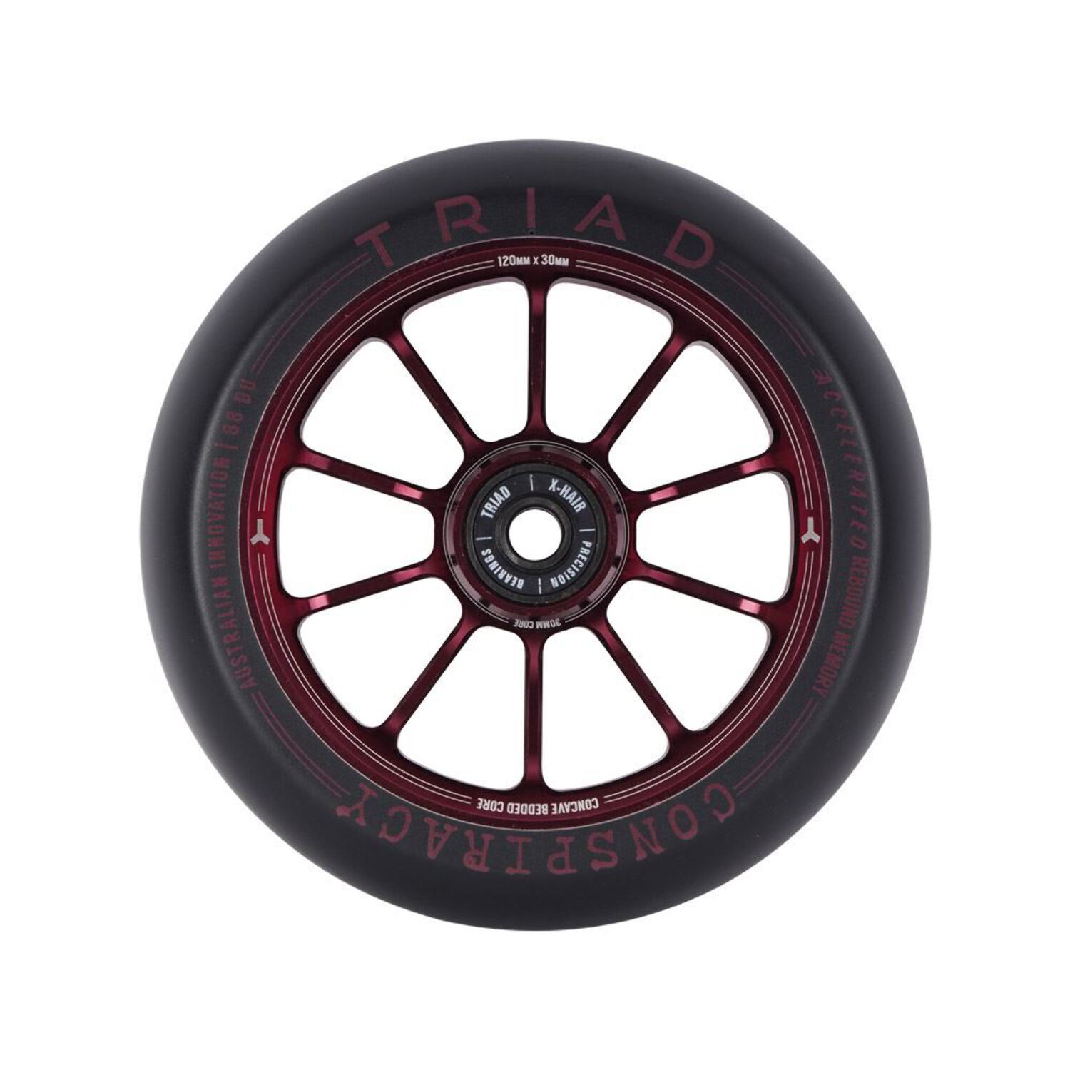 Triad Conspiracy Wheels, 120mm x 30mm, Spoke Design, CNC Aluminum Core ...