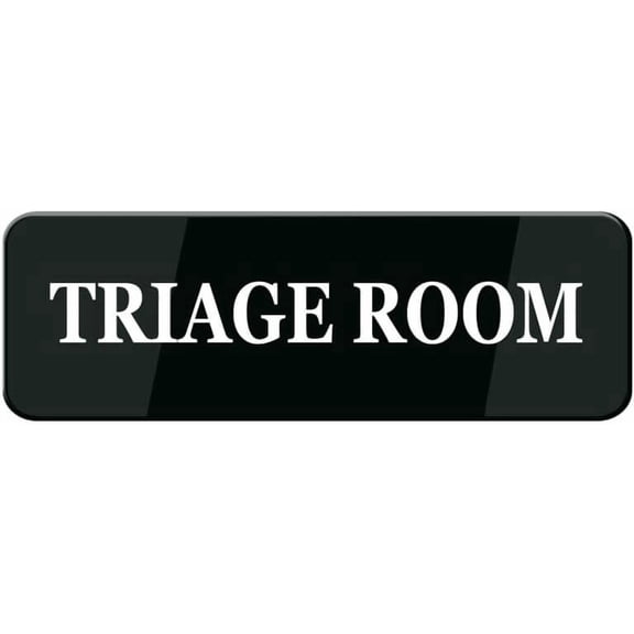 Triage Room Sign, Self Adhesive Sign For Door Or Wall 10 X 3 Inch Quick And Easy Installation Premium Acrylic Design For Your Home Office/Business
