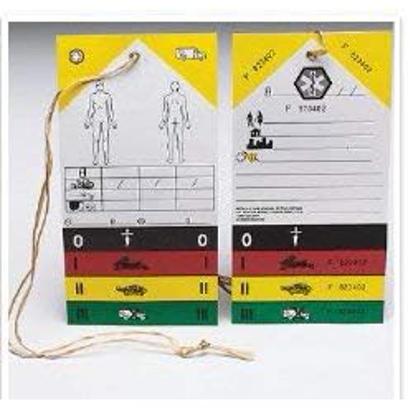 Triage Tag, for Emergency Sites White/Yellow/Green, MT-137 - Box of 50