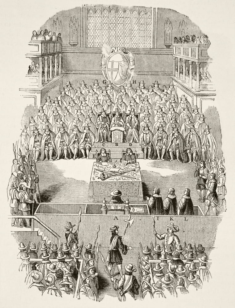 The Trial Of King Charles I Of England From The National And Domestic History Of England By William Aubrey Published London Circa 1890 Canvas Art - Ken Welsh Design Pics (24 x 32)