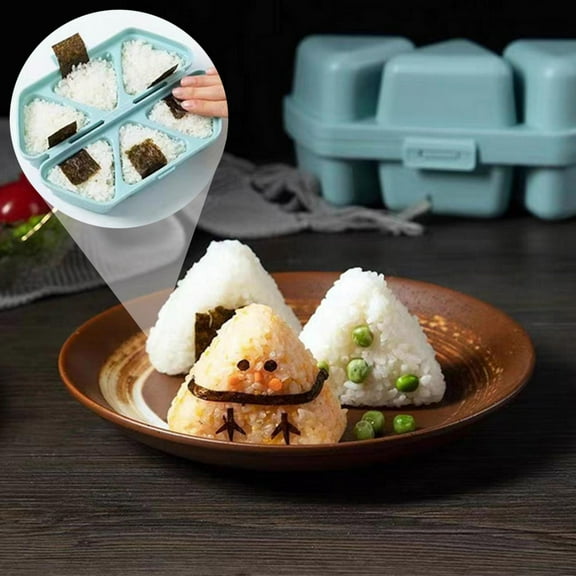 Triangle 2-Piece Bakeware Set for Rice and Seaweed 6-In-1 Non-Stick Folding Triangle Rice for Easy DIY Onigiri and Storage