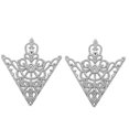 thumbnail image 1 of Triangle Alloy Brooch Hollow Flower Shirt Collar Brooch for Women Platinum 40x36x5mm for DIY, 1 of 1