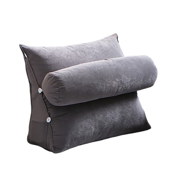 Triangle Backrest Pillow with Adjustable Neck Pillow 17.7x17.7 Inch Dorm Bed Headboard Support Lumbar Back Support Reading Pillow Bolster Cushion for College Students