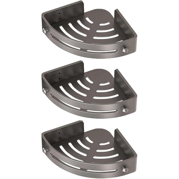 Triangle Bathroom Shelf – No-Drilling Corner Organizer, Triangle Shower Wall Holder, Space-Saving Rustproof Design, Easy Install Feature, Home Storage Tool, Shelf Use for Kitchen Dorm Hotel