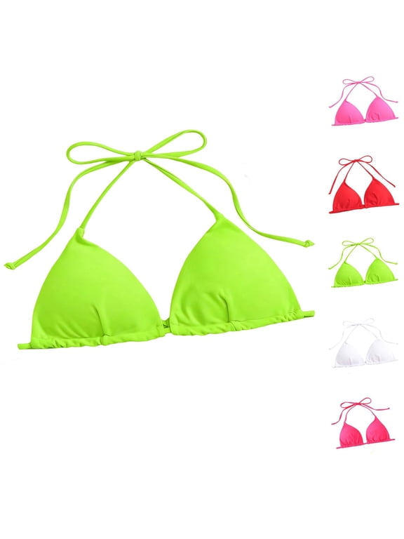 Triangle Bikini Top for Women String Halter Push Up Bathing Suits Top Swimsuit Tops