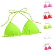 Triangle Bikini Top for Women String Halter Push Up Bathing Suits Top Swimsuit Tops