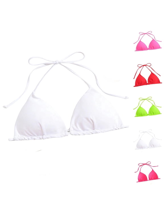 Triangle Bikini Top for Women String Halter Push Up Bathing Suits Top Swimsuit Tops