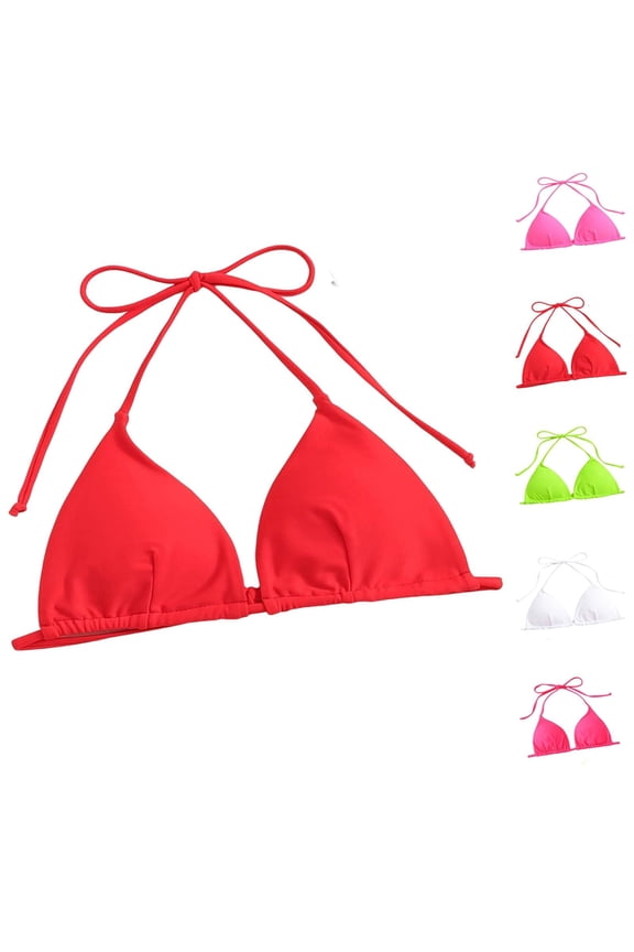 Triangle Bikini Top for Women String Halter Push Up Bathing Suits Top Swimsuit Tops