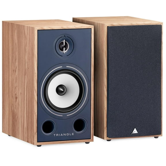 Triangle Borea BR03 Hi-Fi Bookshelf Speakers Pair (Blue Oak) for Home Theater Systems or Music, 100 W Power Handling, High Efficiency Horn-Loaded Tweeters, Excellent Realism, Fast and Accurate