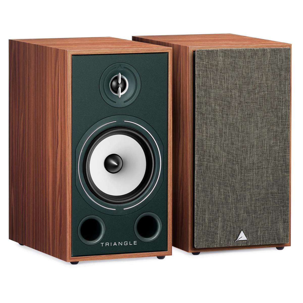 Triangle Borea BR03 Hi-Fi Bookshelf Speakers Pair (Green Oak) for Home Theater Systems or Music, 100 W Power Handling, High Efficiency Horn-Loaded Tweeters, Excellent Realism, Fast and Accurate