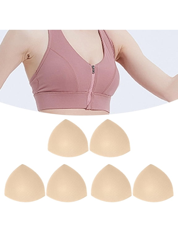 Triangle Bra Pads Inserts, Foam Bra Insert for Sports Swimsuit , Skin Color