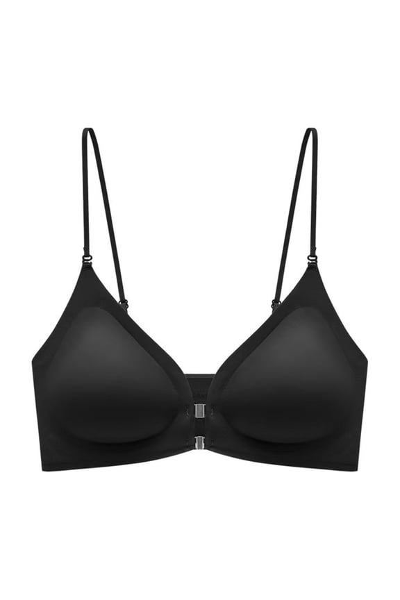 Triangle Bralette Front Closure Bra Plunge Traceless Padded Underwire Comfort Push Up Women's