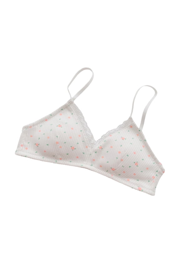 Triangle Bralette for Women Deeps V Neck Comfortable Everyday Bra Padded Push Up Bra