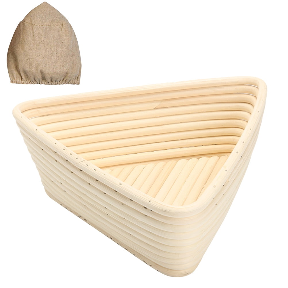 Triangle Bread Proofing Baskets with Liner Dough Rising Rattan Handmade