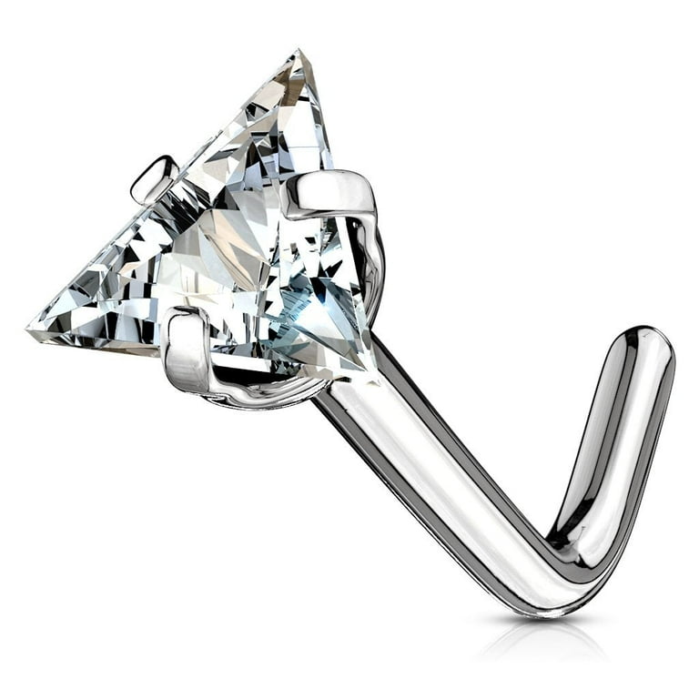 316L Surgical Steel Triangle L-Shape Nose Stud 316L Surgical Steel Triangle L-Shape Nose Stud