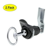 Triangle Cam Locks 22mm Cylinder Dia 49mm Long Cam Keyed Alike Black 2Pcs