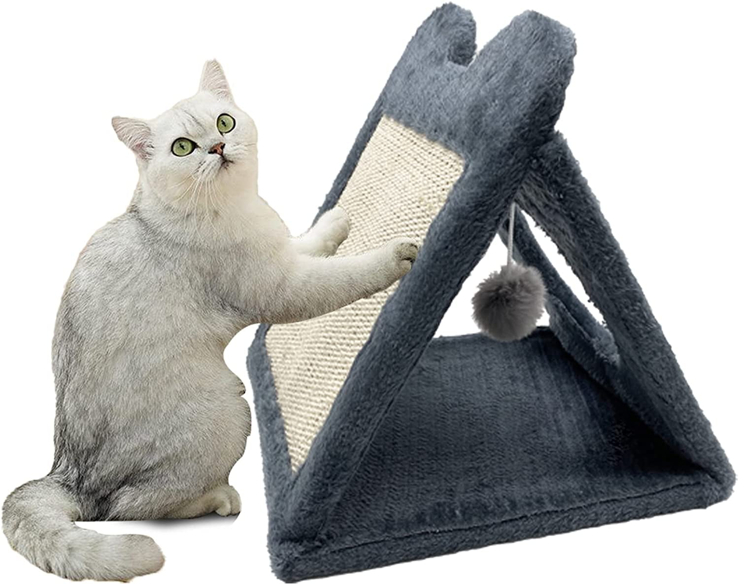Triangle Cat Scratching Post, Natural Sisal Cat Standing Scratch Board ...