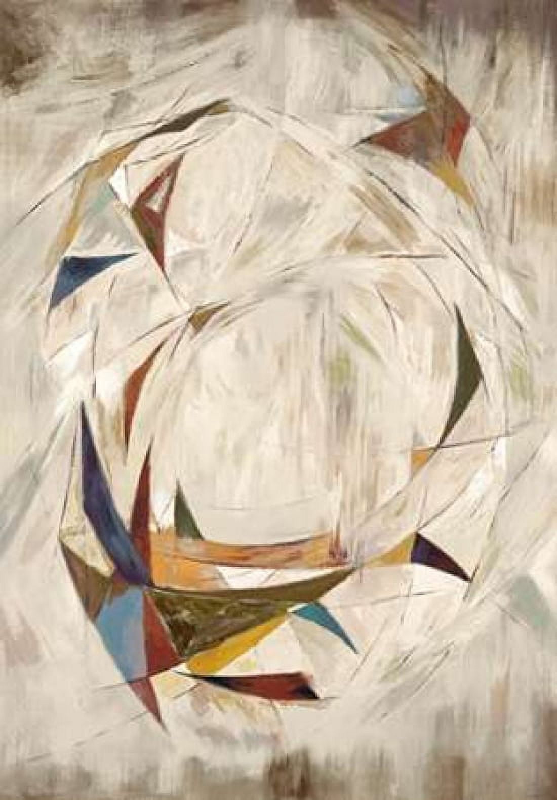 Triangle Circle on Cream Canvas Art - Art Atelier Alliance (20 x 28)