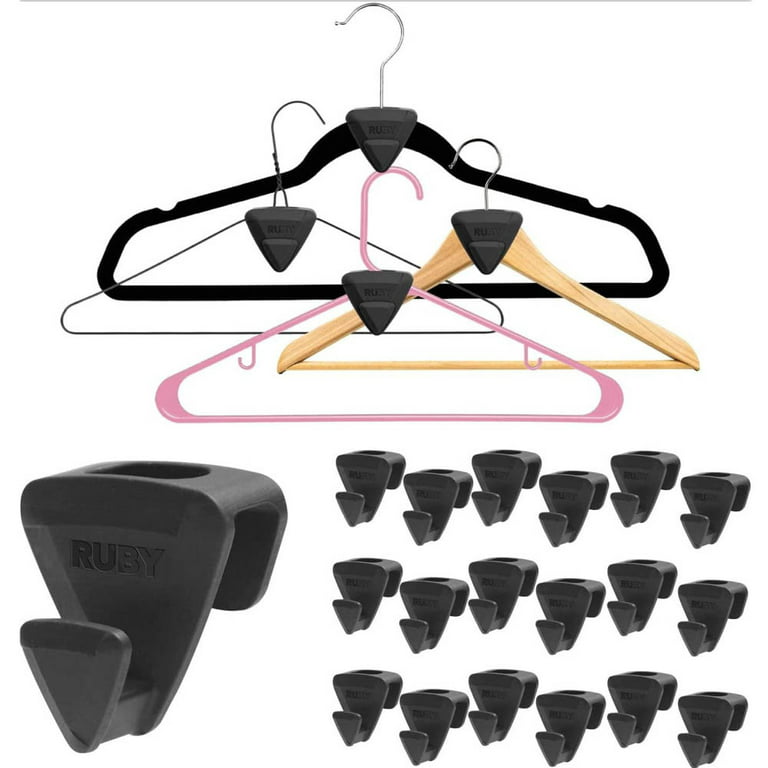 Triangle Clothes Hanger Extender Clips Space Saving Cascading