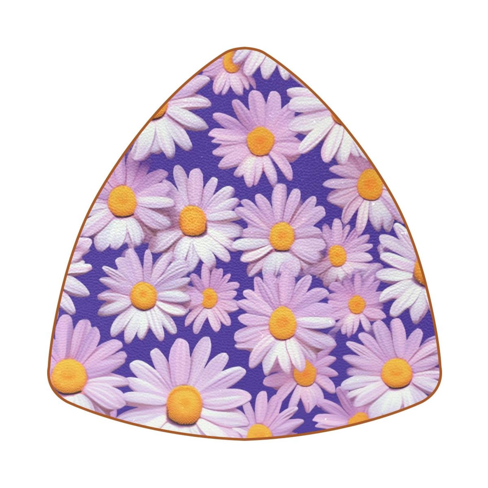 Triangle Coasters for Drinks Watercolor White Daisy Flower Print ...