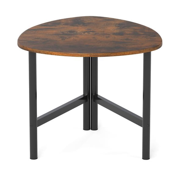 Triangle Coffee Table Oval Coffee Table with Metal Legs Industrial Center Table