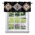 thumbnail image 1 of Triangle Combination Pattern Valance Curtain White Brown Black Retro Decor Window Valances Rod Pocket Short Curtains Window Treatments for Kitchen Bedroom Bathroom Laundry 60" x 14", 1 of 9