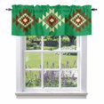 thumbnail image 1 of Triangle Combination Pattern Valance Curtain Yellow Brown Green Retro Decor Window Valances Rod Pocket Short Curtains Window Treatments for Kitchen Bedroom Bathroom Laundry 60" x 14", 1 of 9