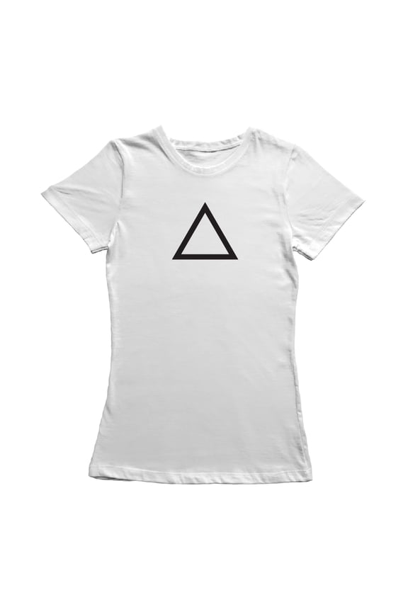 Triangle Complement Matching Couple Graphic Women White T-Shirt, Female Large