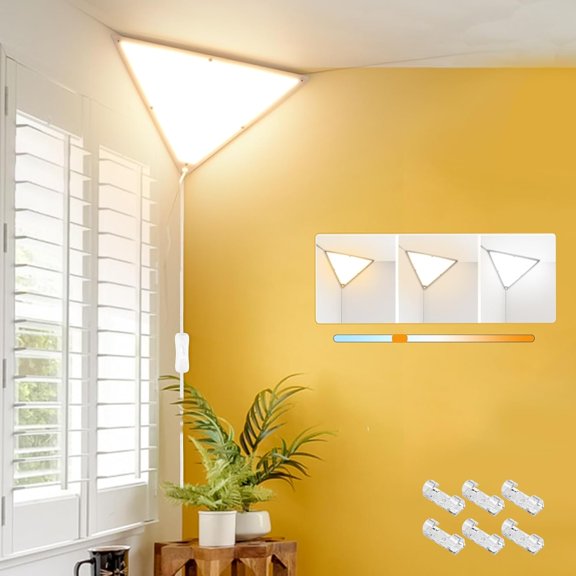 Triangle Corner Light, LED Corner Lamp with Switch, 1 Pack