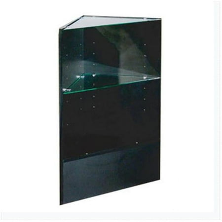 Triangle Corner with Glass Shelf, Black