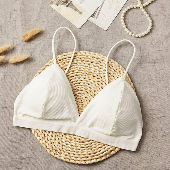 Triangle Cup Bra,Women Seamless Bralette,Spaghetti Strap Bra,Deep V Camisole Bra,Beauty Back Bra,Summer Thin Underwear