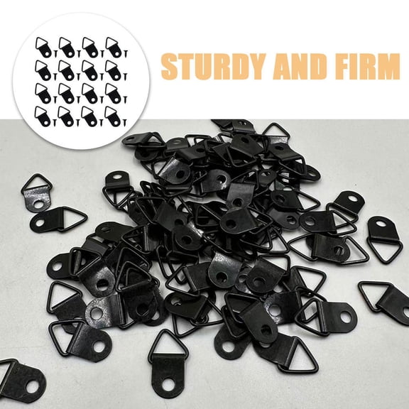 Triangle D-Ring Picture Hangers 100PCS, Frame Hanging Hooks with Screws for Artwork, Mirrors and Photo Frames
