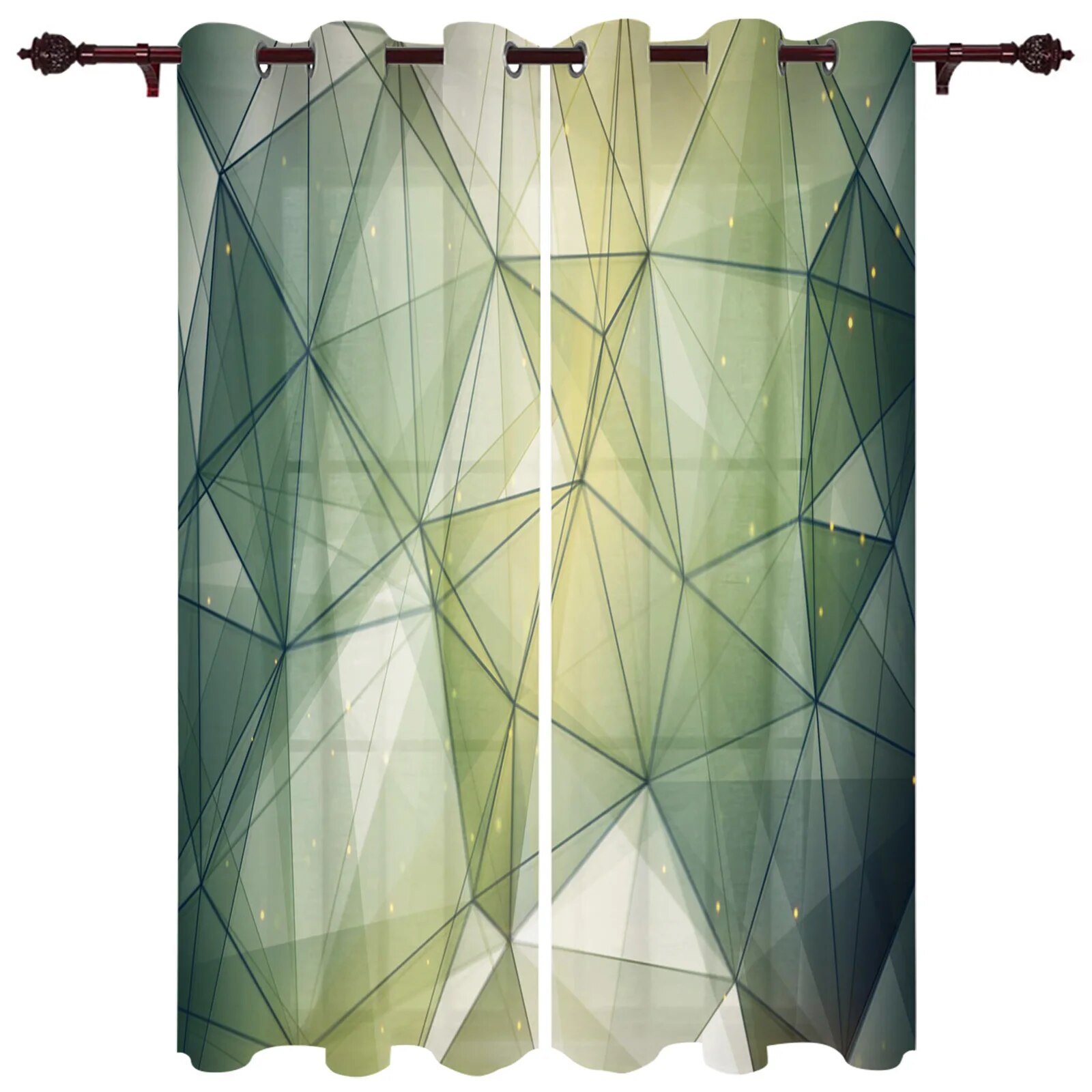 Modern Curtains Triangle Blue Gradient Baby Room Bedroom Creative ...