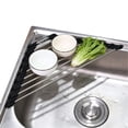 thumbnail image 1 of Triangle Dish Drying Rack for Sink Corner, Roll Up Folding Stainless Steel Multipurpose Over The Sink Dish Drainer Mat for Kitchen (Black), 1 of 6