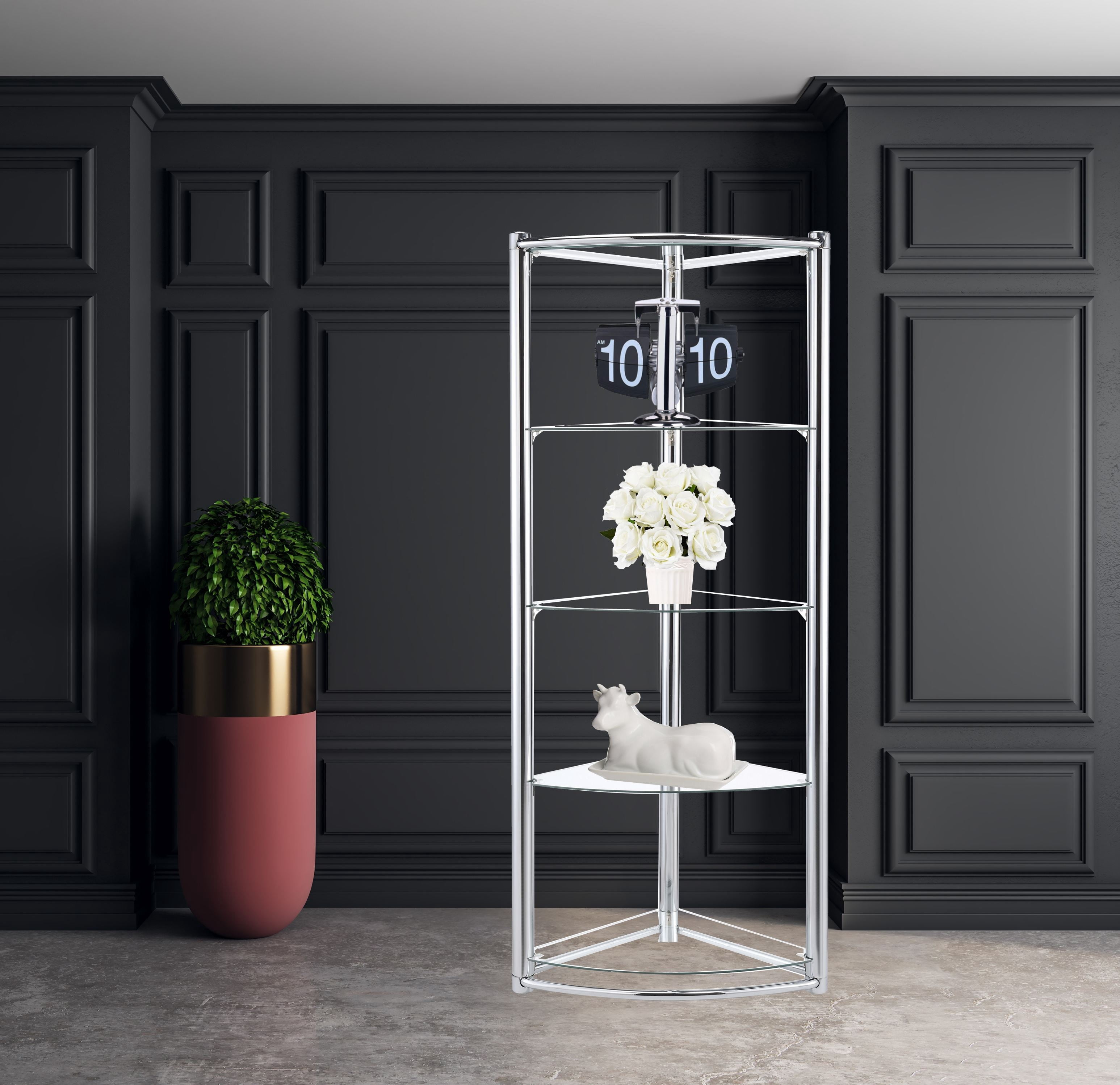 Triangle Display Shelf Tempered Glass/Chrome Frame - Walmart.com