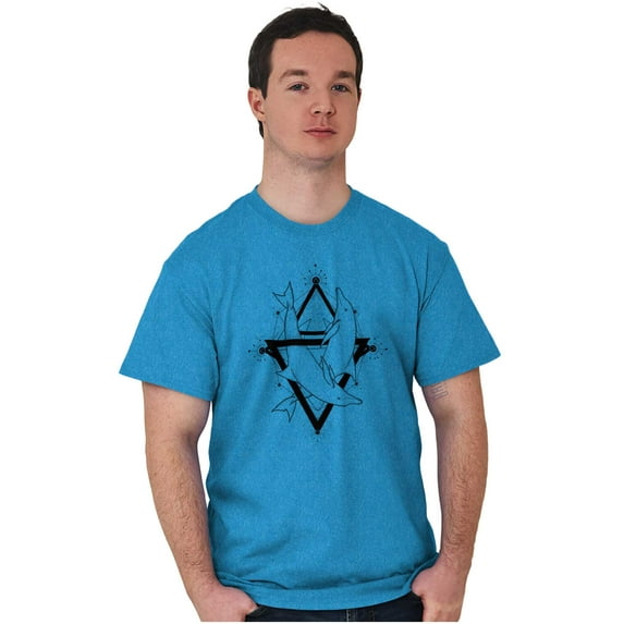 Triangle Dolphin Symbol Spirit Animal Men's Graphic T Shirt Tees Brisco Brands 4X