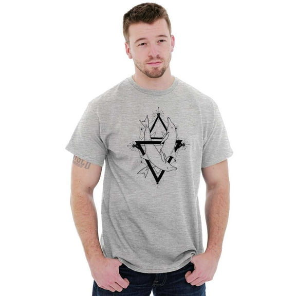 Triangle Dolphin Symbol Spirit Animal Men's Graphic T Shirt Tees Brisco Brands M