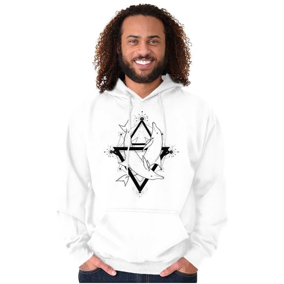 Triangle Dolphin Symbol Spirit Animal Unisex Plus Fleece Graphic Hoodie Brisco Brands 2X
