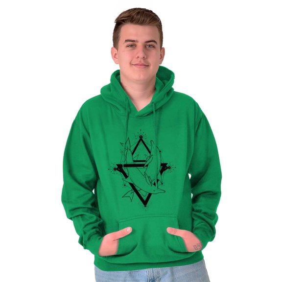 Triangle Dolphin Symbol Spirit Animal Unisex Plus Fleece Graphic Hoodie Brisco Brands 3X