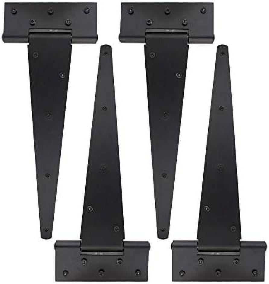 Triangle Door Hinge 4Pk Heavy Duty 12 Inch TStrap Farmhouse Style Door Hinges Matte Black