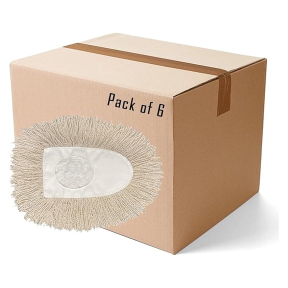 Triangle Dust Mop Heads-6 Pack-White