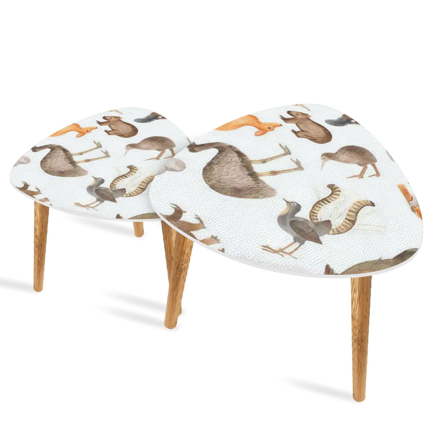 Triangle End Tables Set of 2 Seamless Australian animals drawn ...