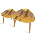 thumbnail image 1 of Triangle End Tables Set of 2 Amber Lavender Sky Western Desert Sunrise Canvas Small Coffee Table, Tea Table, Nesting Tables for Living Room, 1 of 5