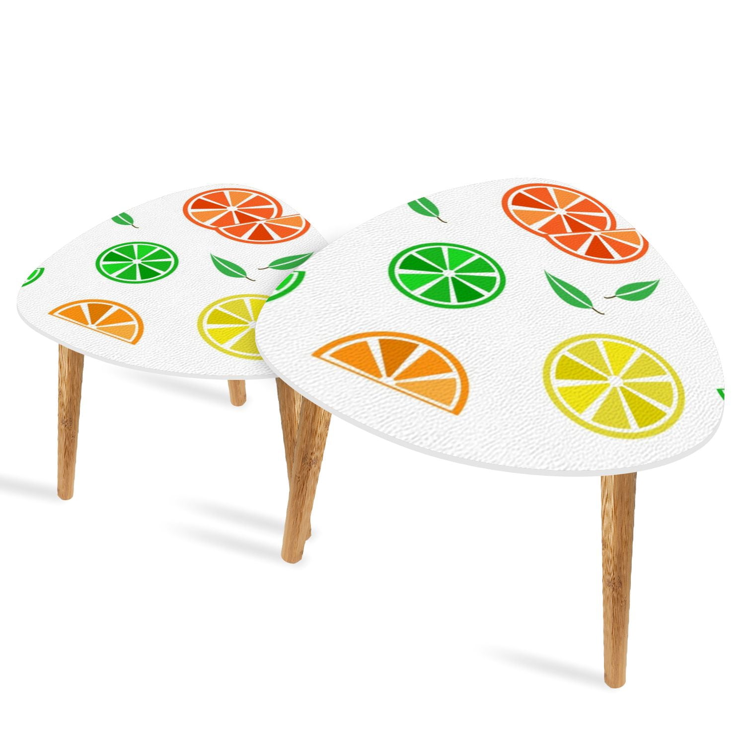 Triangle End Tables Set of 2 Citrus seamless pattern colorful fruit ...