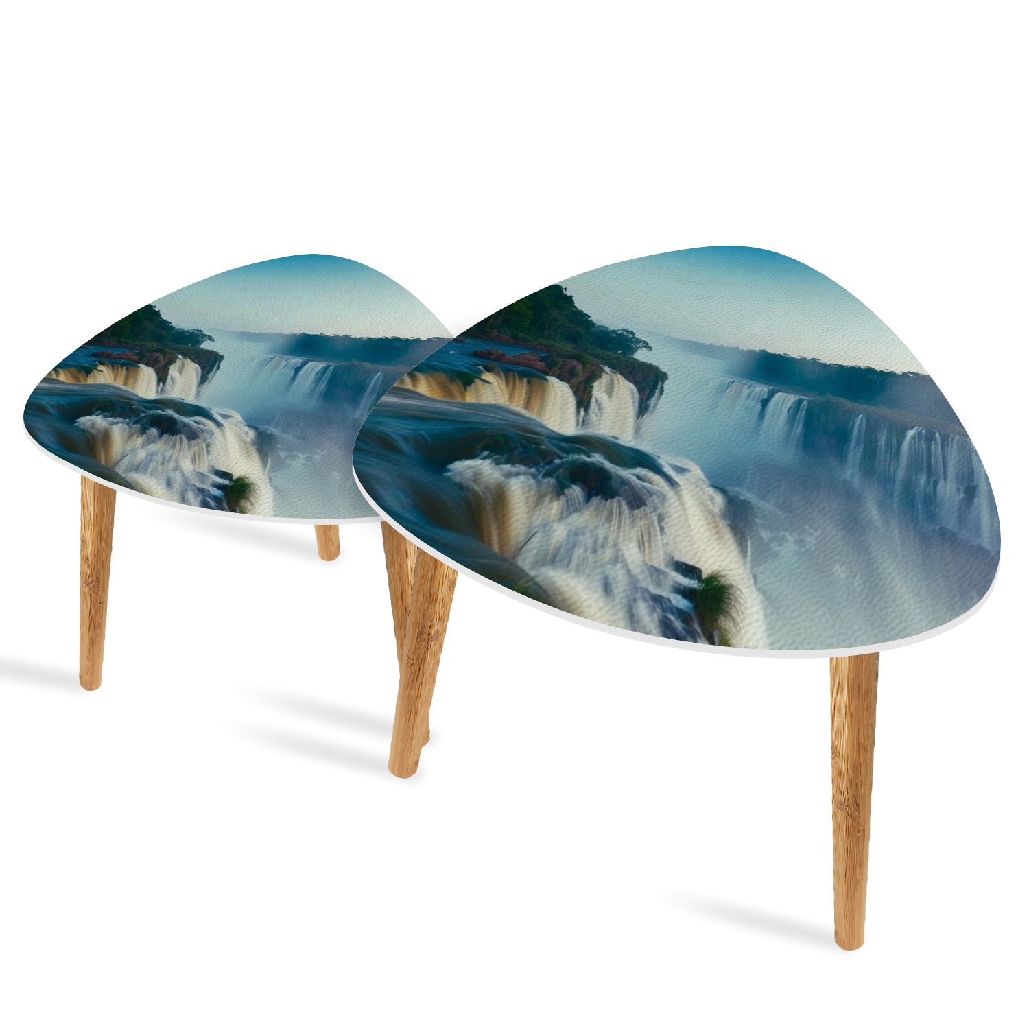Triangle End Tables Set of 2 Igua u Falls seen from top to bottom Small ...