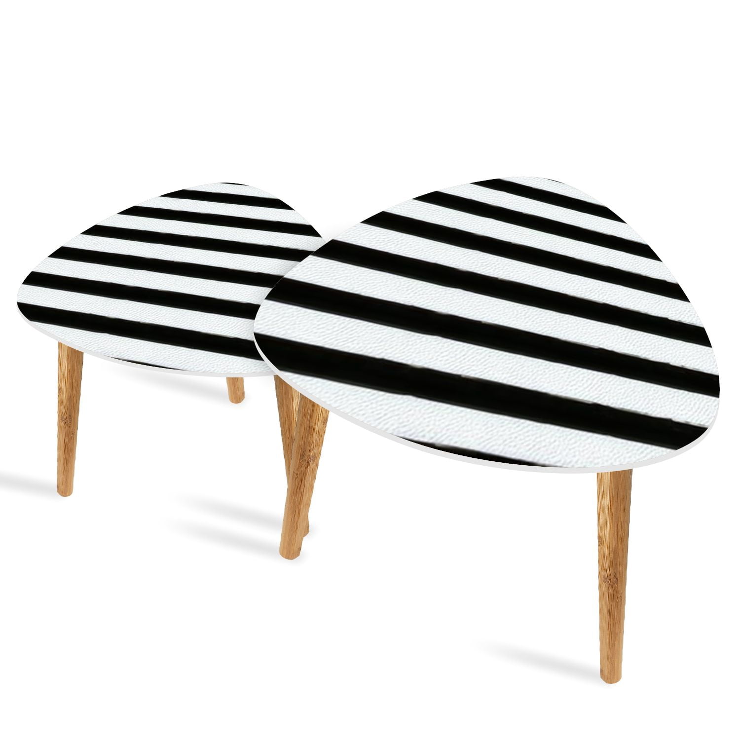 Triangle End Tables Set of 2 Seamless pattern horizontal line Black ...