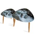 thumbnail image 1 of Triangle End Tables Set of 2 Taugl Gorge Salzburg Mountain Torrent Austrian Small Coffee Table, Tea Table, Nesting Tables for Living Room, 1 of 5
